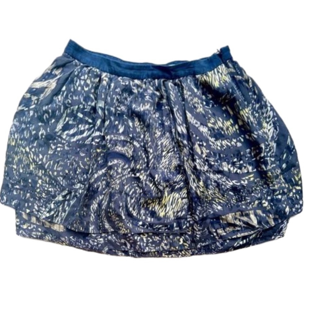 Walter silk Blue Short Skirt Size 2 Print Skater Skirt